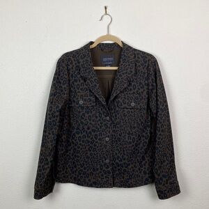 Sanctuary | Dark Espresso Brown Leopard Cropped Jacket M